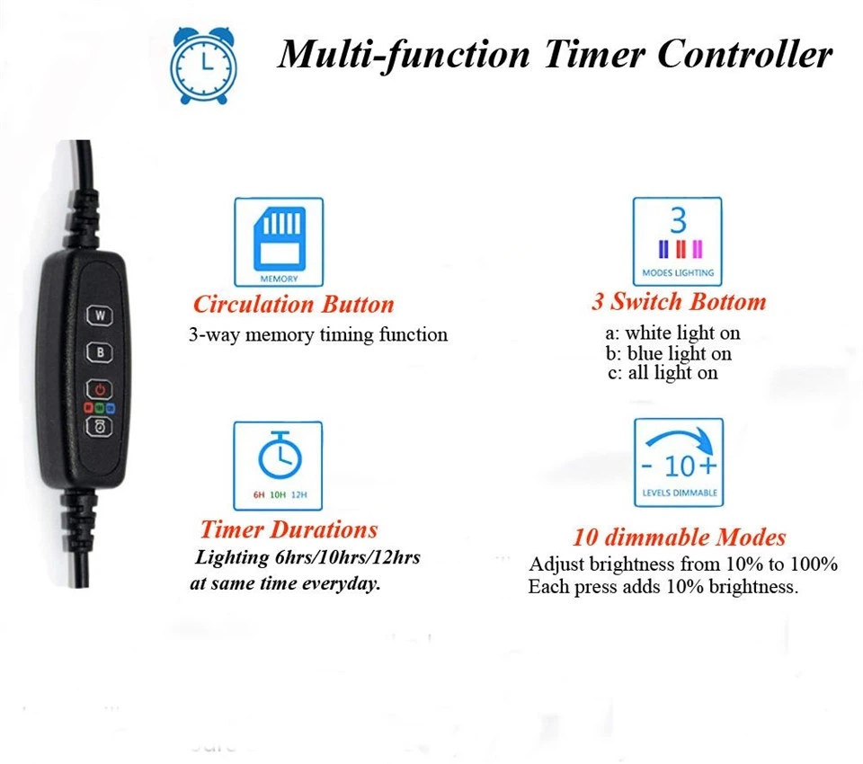 White And Blue Submersible LED Fish Tank Light best